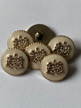 Load image into Gallery viewer, 5 Cream Shank Buttons 22mm Wide Dresses Tops Coats Babies Blazers Shirt Sewing Art Craft
