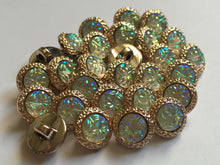 Load image into Gallery viewer, 10 Shine Gold Diamante Shank Buttons 12mm Wide Dresses Tops Coats Babies Blazers Shirt Sewing Art Craft