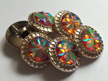 Load image into Gallery viewer, 1 Shine Diamante Shank Buttons 25mm Wide Dresses Tops Coats Babies Blazers Shirt Sewing Art Craft