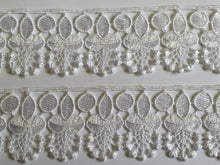 Load image into Gallery viewer, 1 yard WHITE #3 Lace Trims 52mm Wide Embroidered Guipure Trimmings Cardmaking Wedding Home Decor Sewing Craft Projects

