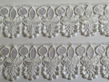 Load image into Gallery viewer, 1 yard WHITE #3 Lace Trims 52mm Wide Embroidered Guipure Trimmings Cardmaking Wedding Home Decor Sewing Craft Projects