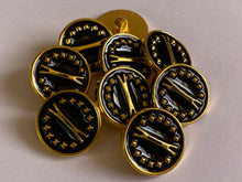 Load image into Gallery viewer, 1 GOLD ShanK Buttons 22mm Wide Dresses Tops Coats Babies Blazers Shirt Sewing Craft