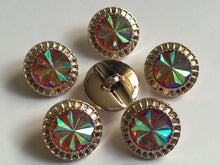 Load image into Gallery viewer, 1 Shine Diamante Shank Buttons 25mm Wide Dresses Tops Coats Babies Blazers Shirt Sewing Art Craft