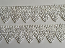 Load image into Gallery viewer, 1 yard WHITE #1 Lace Trims 50mm Wide Embroidered Guipure Trimmings Cardmaking Wedding Home Decor Sewing Craft Projects