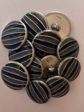 Load image into Gallery viewer, 1 Black Grey Stripes Shank Buttons 22mm 26mm Wide Dresses Tops Coats Babies Blazers Shirt Sewing Craft Different Colours
