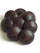 Load image into Gallery viewer, 1 BROWN LEATHER FOOTBALL Look Alike Shank Buttons 20mm Wide Dresses Tops Coats Babies Blazers Shirt Sewing Craft