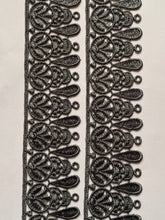 Load image into Gallery viewer, 1 yard GREY Lace Trims 49mm Wide Embroidered Guipure Trimmings Cardmaking Wedding Home Decor Sewing Craft Projects