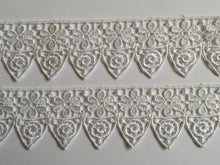 Load image into Gallery viewer, 1 yard WHITE #1 Lace Trims 50mm Wide Embroidered Guipure Trimmings Cardmaking Wedding Home Decor Sewing Craft Projects