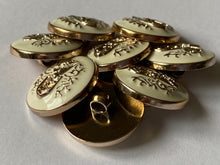 Load image into Gallery viewer, 5 Cream Shank Buttons 25mm Wide Dresses Tops Coats Babies Blazers Shirt Sewing Art Craft
