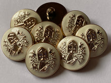Load image into Gallery viewer, 5 Cream Shank Buttons 25mm Wide Dresses Tops Coats Babies Blazers Shirt Sewing Art Craft