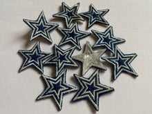 Load image into Gallery viewer, 11 BLUE STARS 30mm Wide Patch Badge Leather Jackets Coats Jeans Dresses Tops Babies Blazers Shirts Skirts Bags Caps Hats Sewing Art Craft