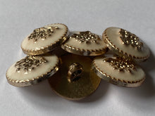 Load image into Gallery viewer, 5 Cream Shank Buttons 22mm Wide Dresses Tops Coats Babies Blazers Shirt Sewing Art Craft