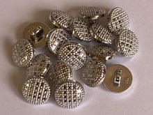 Load image into Gallery viewer, 10 Silver Dots CHECK Shank Quality Buttons 13mm Wide Dresses Tops Coats Babies Blazers Shirt Sewing Craft