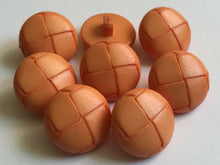 Load image into Gallery viewer, 1 ORANGE LEATHER FOOTBALL Look Alike Shank Buttons 20mm Wide Dresses Tops Coats Babies Blazers Shirt Sewing Craft