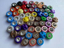 Load image into Gallery viewer, 20 Diamante Shank Mixed Colour Buttons 12mm Wide Dresses Tops Coats Babies Blazers Shirt Sewing Art Craft