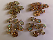 Load image into Gallery viewer, 10 Shine Gold Diamante Shank Buttons 13mm Wide Dresses Tops Coats Babies Blazers Shirt Sewing Art Craft