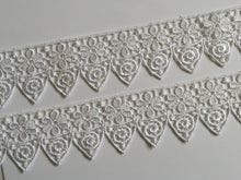 Load image into Gallery viewer, 1 yard WHITE #1 Lace Trims 50mm Wide Embroidered Guipure Trimmings Cardmaking Wedding Home Decor Sewing Craft Projects