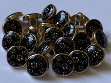 Load image into Gallery viewer, 10 20 BRONZE Flower On Black Shank Quality Buttons 11mm Wide Dresses Tops Coats Babies Blazers Shirt Sewing Craft