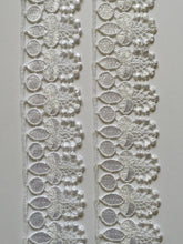 Load image into Gallery viewer, 1 yard WHITE #3 Lace Trims 52mm Wide Embroidered Guipure Trimmings Cardmaking Wedding Home Decor Sewing Craft Projects