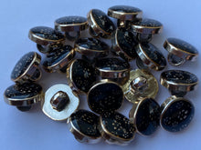 Load image into Gallery viewer, 10 20 BRONZE Flower On Black Shank Quality Buttons 11mm Wide Dresses Tops Coats Babies Blazers Shirt Sewing Craft