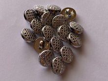 Load image into Gallery viewer, 10 Silver Dots CHECK Shank Quality Buttons 13mm Wide Dresses Tops Coats Babies Blazers Shirt Sewing Craft