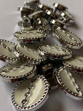 Load image into Gallery viewer, 5 CHAIN ACROSS IVORY CREAM WHITE Shank Buttons 12mm 22mm Wide Dresses Tops Coats Babies Blazers Shirt Sewing Craft Different Colours