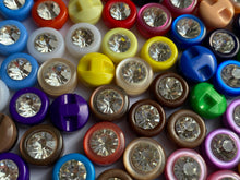 Load image into Gallery viewer, 20 Diamante Shank Mixed Colour Buttons 12mm Wide Dresses Tops Coats Babies Blazers Shirt Sewing Art Craft