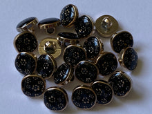 Load image into Gallery viewer, 10 20 BRONZE Flower On Black Shank Quality Buttons 11mm Wide Dresses Tops Coats Babies Blazers Shirt Sewing Craft