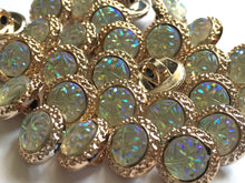 Load image into Gallery viewer, 10 Shine Gold Diamante Shank Buttons 12mm Wide Dresses Tops Coats Babies Blazers Shirt Sewing Art Craft