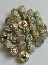 Load image into Gallery viewer, 10 Shine Gold Diamante Shank Buttons 12mm Wide Dresses Tops Coats Babies Blazers Shirt Sewing Art Craft