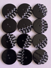Load image into Gallery viewer, 10 20 BLACK WHITE PIANO 25mm Wide Beautiful Buttons for Sewing Craft Cards Coat Shirt Jacket