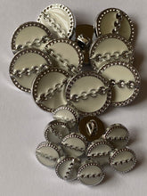 Load image into Gallery viewer, 5 CHAIN ACROSS IVORY CREAM WHITE Shank Buttons 12mm 22mm Wide Dresses Tops Coats Babies Blazers Shirt Sewing Craft Different Colours