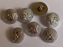 Load image into Gallery viewer, 1 Silver Shank Buttons 22mm Wide Dresses Tops Coats Babies Blazers Shirt Sewing Craft