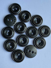 Load image into Gallery viewer, 10 GREY 23mm Wide Metal Buttons Jacket Shirt Sewing Craft 2 Holes