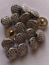 Load image into Gallery viewer, 10 Silver Dots CHECK Shank Quality Buttons 13mm Wide Dresses Tops Coats Babies Blazers Shirt Sewing Craft