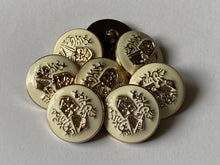 Load image into Gallery viewer, 5 Cream Shank Buttons 25mm Wide Dresses Tops Coats Babies Blazers Shirt Sewing Art Craft