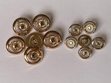 Load image into Gallery viewer, 5 GOLD Shank Buttons 16mm 22mm Wide Dresses Tops Coats Babies Blazers Shirt Sewing Craft Different Colours