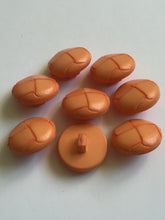 Load image into Gallery viewer, 1 ORANGE LEATHER FOOTBALL Look Alike Shank Buttons 20mm Wide Dresses Tops Coats Babies Blazers Shirt Sewing Craft