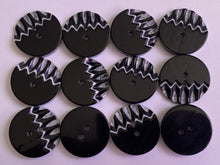 Load image into Gallery viewer, 10 20 BLACK WHITE PIANO 25mm Wide Beautiful Buttons for Sewing Craft Cards Coat Shirt Jacket