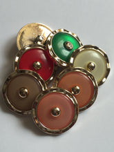 Load image into Gallery viewer, 1 Scalloped Shank Buttons 24mm Wide Dresses Tops Coats Babies Blazers Shirt Sewing Craft Different Colours