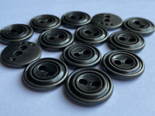Load image into Gallery viewer, 10 GREY 23mm Wide Metal Buttons Jacket Shirt Sewing Craft 2 Holes