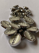 Load image into Gallery viewer, 5 CHAIN ACROSS IVORY CREAM WHITE Shank Buttons 12mm 22mm Wide Dresses Tops Coats Babies Blazers Shirt Sewing Craft Different Colours