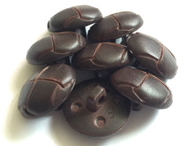 Load image into Gallery viewer, 1 BROWN LEATHER FOOTBALL Look Alike Shank Buttons 20mm Wide Dresses Tops Coats Babies Blazers Shirt Sewing Craft