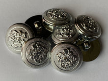 Load image into Gallery viewer, 1 Silver Shank Buttons 22mm Wide Dresses Tops Coats Babies Blazers Shirt Sewing Craft