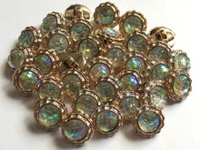 Load image into Gallery viewer, 10 Shine Gold Diamante Shank Buttons 13mm Wide Dresses Tops Coats Babies Blazers Shirt Sewing Art Craft