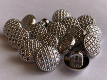 Load image into Gallery viewer, 10 Silver Dots CHECK Shank Quality Buttons 13mm Wide Dresses Tops Coats Babies Blazers Shirt Sewing Craft
