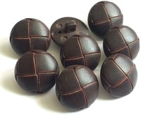 Load image into Gallery viewer, 1 BROWN LEATHER FOOTBALL Look Alike Shank Buttons 20mm Wide Dresses Tops Coats Babies Blazers Shirt Sewing Craft