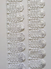 Load image into Gallery viewer, 1 yard WHITE #5 Lace Trims 50mm Wide Embroidered Guipure Trimmings Cardmaking Wedding Home Decor Sewing Craft Projects