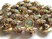 Load image into Gallery viewer, 10 Shine Gold Diamante Shank Buttons 13mm Wide Dresses Tops Coats Babies Blazers Shirt Sewing Art Craft