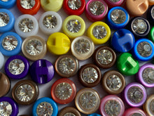 Load image into Gallery viewer, 20 Diamante Shank Mixed Colour Buttons 12mm Wide Dresses Tops Coats Babies Blazers Shirt Sewing Art Craft